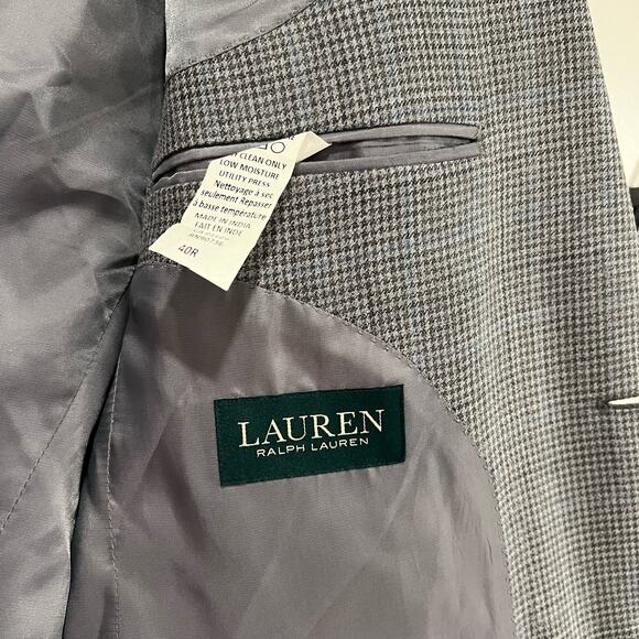 Lauren Ralph Lauren Men's Sports Coat Light Grey Tweed Silk Wool 40R - Picture 5 of 10